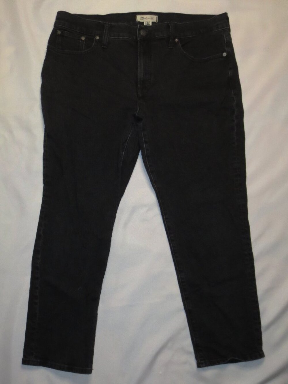 MADEWELL womens JEANS washed black MID RISE PERFECT vintage DENIM SIZE 37